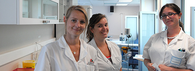 Nurses in the chemotherapy outpatient ward