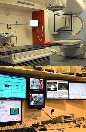 Synergy particle accelerator and its monitoring screens